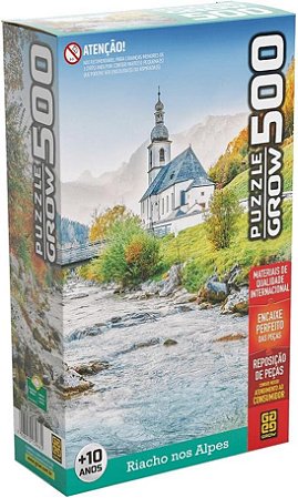 Quebra Cabeça 500 Peças Riacho Nos Alpes Grow
