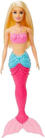 Boneca Barbie Sereia Loira com Cauda Rosa Mattel HGR04