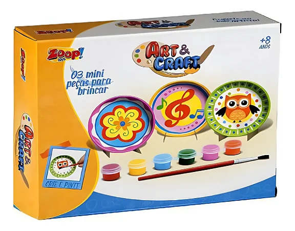 Kit De Pintura Infantil - Art E Craft Cerâmica - Pratinhos - Zoop toys