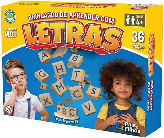 Jogo Brincando De Aprender Com Letras 36 Pçs - Madeira - Pais & Filhos 10778