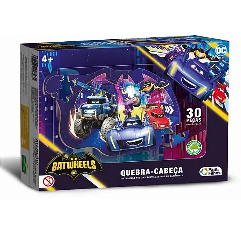 Quebra-Cabeça Madeira Batwheels 30 Pçs - Pais & Filhos 792331