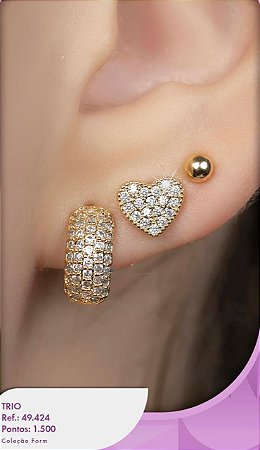 Kit Brinco dourado com Brilhante
