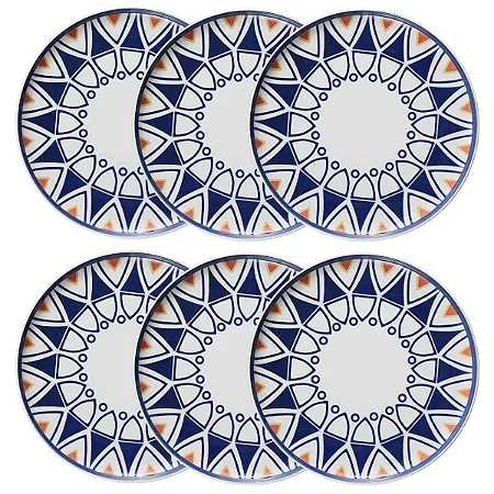 Jogo de 6 Pratos Rasos 26 Cm Flat Sevilha