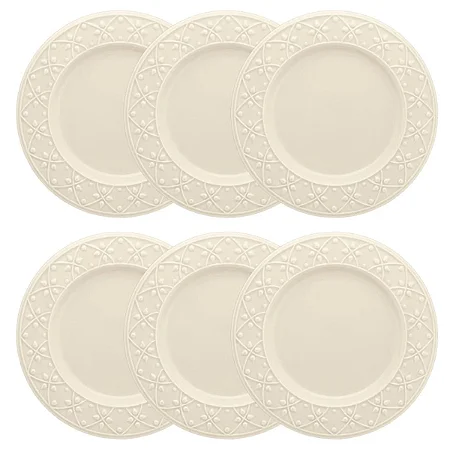 Jogo de 6 Pratos Rasos 26 Cm Mendi Marfim