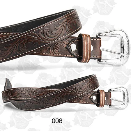 Cinto Country de Couro Marrom JSA006