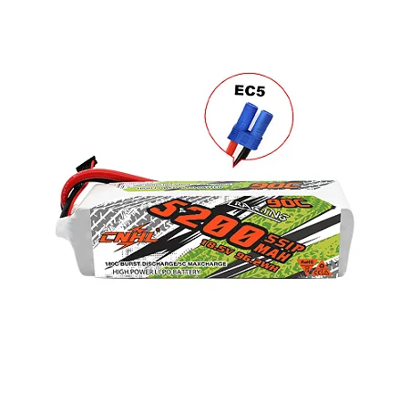 Bateria Lipo CNHL Racing Series 5200mAh 18.5V 5S 90C com ficha EC5