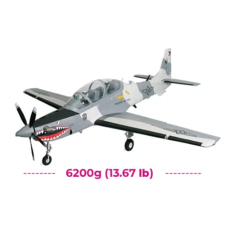 Avião CNHL Super Tucano 1600mm PNF com Trem de Pouso Retrátil, Flaps e Luzes LED