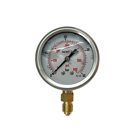 Manômetro de Gliberina 0 a 40 BAR (0 a 600 PSI)