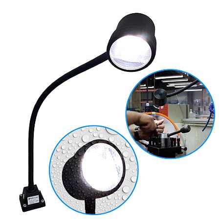 Luminária Flexível Led Ip65 Para Máquina Industrial Torno Fresadora Furadeira 115-240V