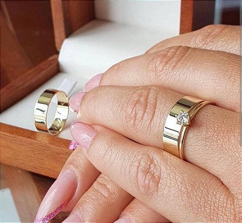 Aliança em Liga de Moeda Antiga Reta - 6mm