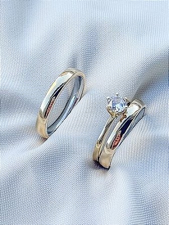 Aliança em Liga de Moeda Antiga Redonda com fundo de prata - 3mm