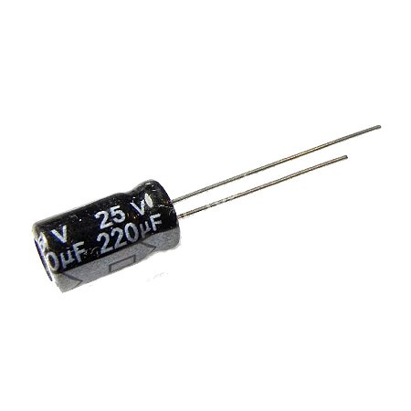 Capacitor eletrolítico 220uF x 25V