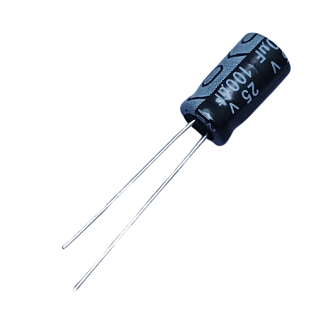 Capacitor eletrolítico 100uF x 25V