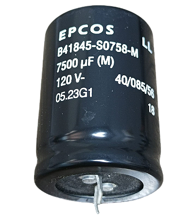 Capacitor eletrolítico 7.500uF x 120V