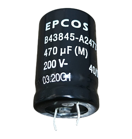 Capacitor eletrolítico 470uF x 200V