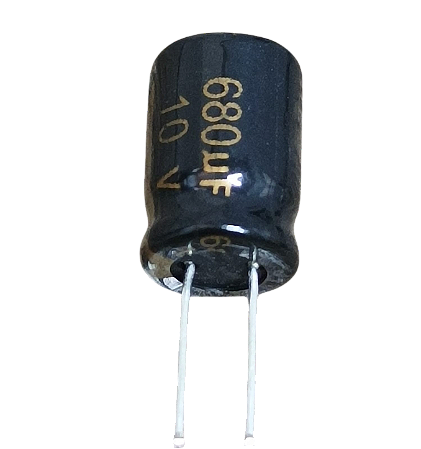Capacitor eletrolítico 680uF x 10V