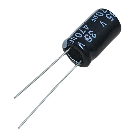 Capacitor eletrolítico 470uF x 35V
