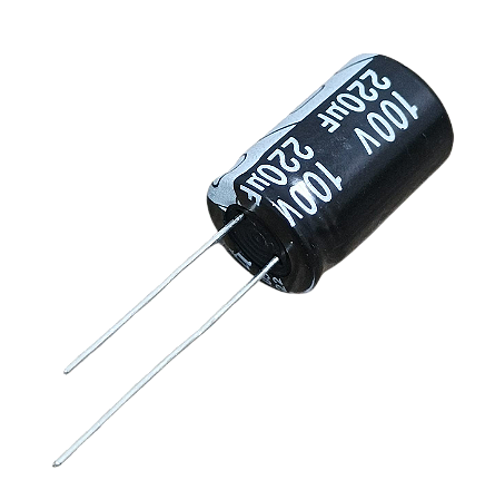 Capacitor eletrolítico 220uF x 100V