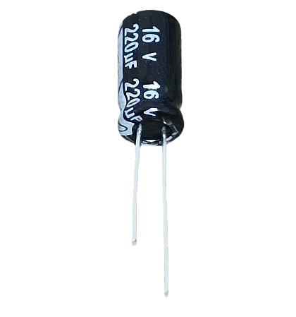 Capacitor eletrolítico 220uF x 16V