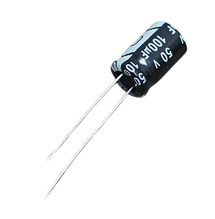 Capacitor eletrolítico 100uF x 50V