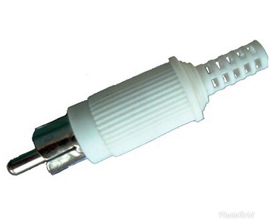 Plug RCA macho plástico * branco