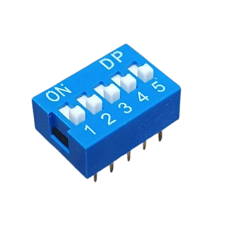 Dip switch 05 vias azul