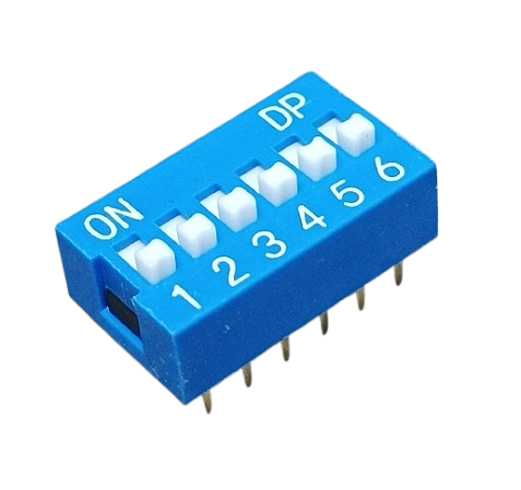 Dip switch 06 vias azul