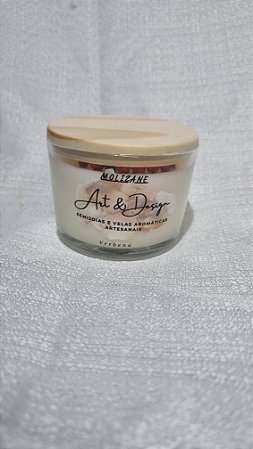 Vela Aromática Verbena 100g – Vidro com Tampa de Madeira