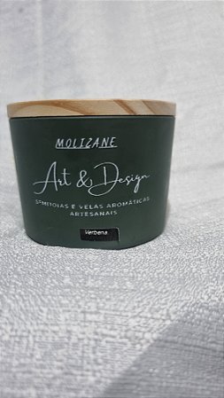 Vela Aromática Verbena 100g – Vidro Verde Fosco