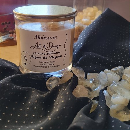 Vela do Signo Virgem – Foco, Organização /Citrino 170g