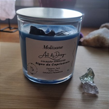 Vela do Signo Capricórnio – Disciplina, Prosperidade e Ônix 170g