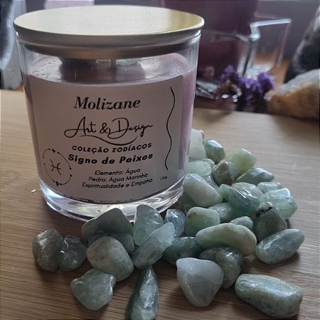 Vela do Signo Peixes – Intuição, Sensibilidade / Água-marinha 170g