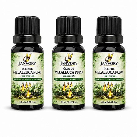 Kit 3 Óleos de Melaleuca (Tea Tree) 100% Puro – 3x20 ml