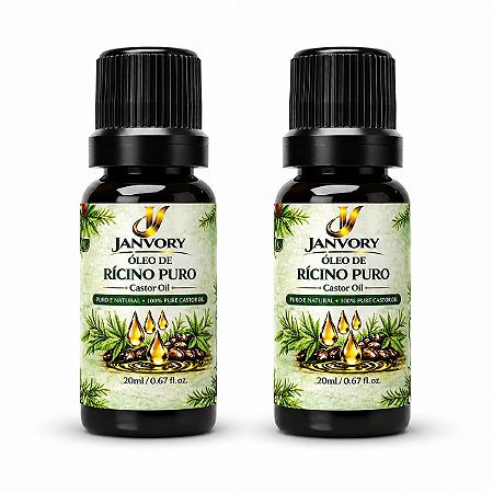 Kit 2 Óleos de Rícino Puro 100% Natural 2x20ml