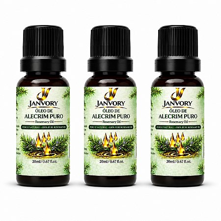 Kit 3 Óleos de Alecrim 100% Puro 3x20ml