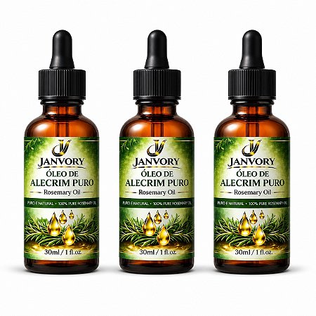 Kit 3 Óleos de Alecrim 100% Puro 3x30ml