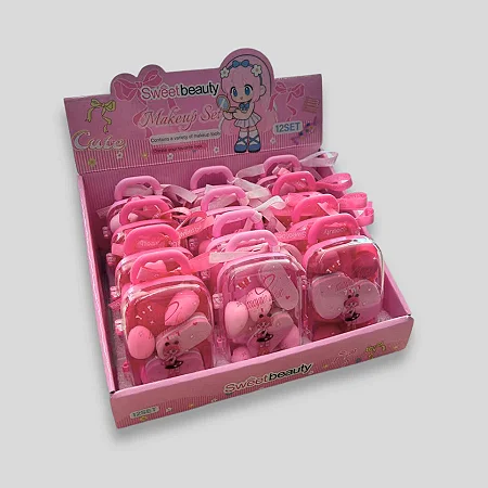 Caixa Fechada (120 unidades) Box Mini Malas De Esponjas e Lixas de Unhas