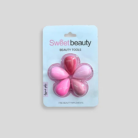 Caixa Fechada (480 unidades) Esponjas de Maquiagem "Sweet Beauty" - Kit Flor 5 Peças