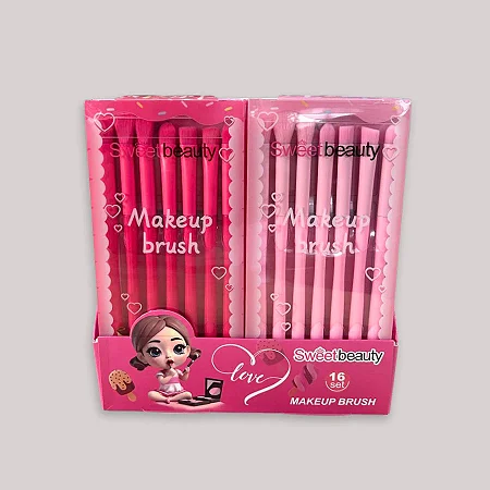 Box Estojos De Pincéis Sweet Beauty 7 Peças