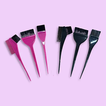 12 Kits Conjuntos 3 Pincéis Profissionais para Tintura e Química Cor Sortida - Cores Sortidas