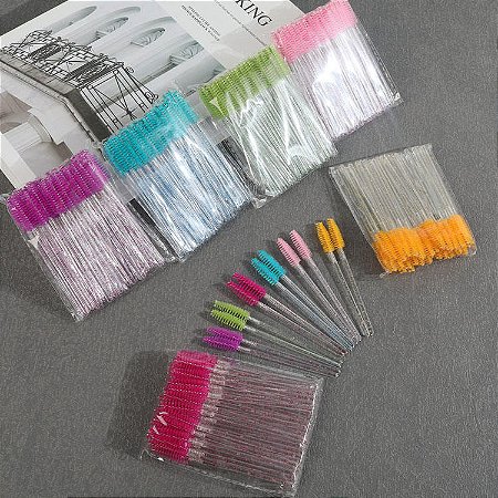 Escovinhas glitter Descartáveis Para Cílios e Sobrancelhas