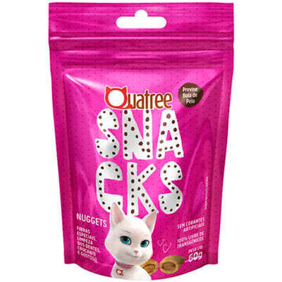 Snack Quatree para Gatos Adultos Sabor Frango Bola de Pelo 150g