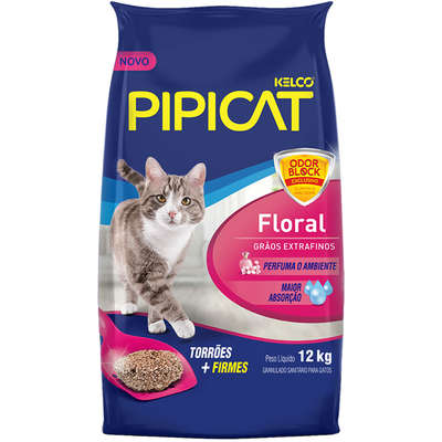 Areia Sanitária Pipicat Floral 12 KG