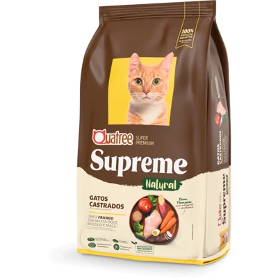 Ração Quatree Supreme Gatos Castrados Frango e Batata Doce 1kg