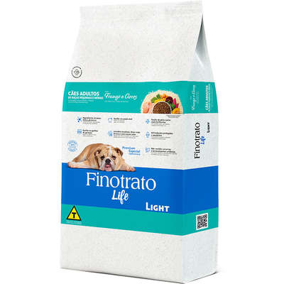 Ração Finotrato Life Light Frango e Arroz para Cães Adultos Raças Pequenas e Médias 10kg