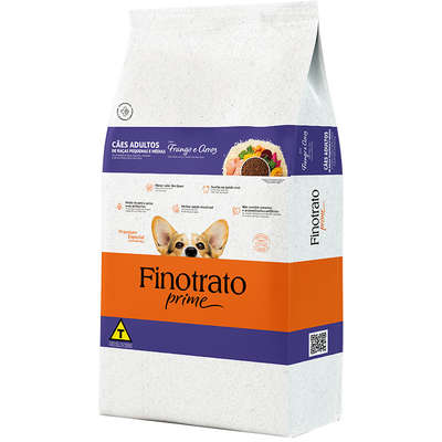 Ração Finotrato Prime Frango e Arroz para Cães Adultos Raças Pequenas e Médias 10kg