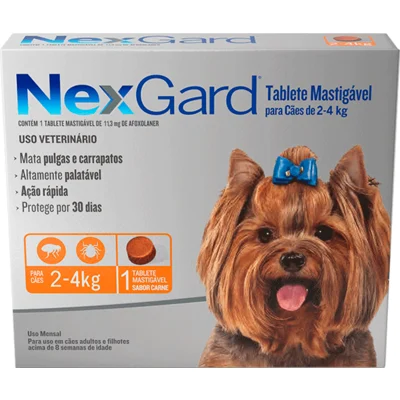 Antipulgas e Carrapatos NexGard para Cães de 2 a 4 Kg
