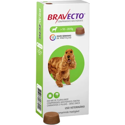 Antipulgas e Carrapatos MSD Bravecto para Cães de 10 a 20 Kg