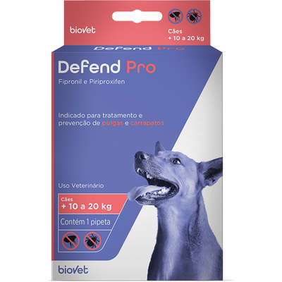 Antipulgas e Carrapatos Biovet Defend Pro para Cães de 10 a 20 Kg