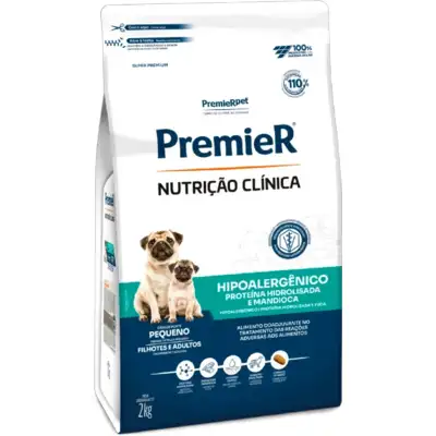 Ração Premier Nutrição Clínica Hipoalergênico para Cães Adultos Pequeno Porte 2Kg